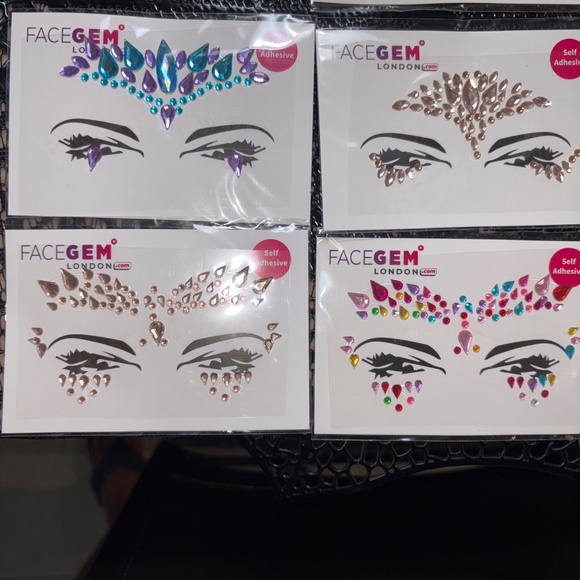 New 8 Pcs Face Jewels Rhinestone Face Gems Self Adhesive Body Crystal Stickers - Picture 3 of 10